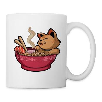 Cat Ramen Funny Cat & Ramen Lover Cute Kawaii Cat - Mug - white - Right