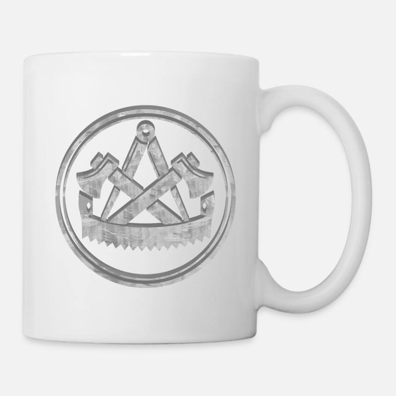Zimmermann Zimmerer Zunft Logo Wappen Silber - Tasse - Weiß