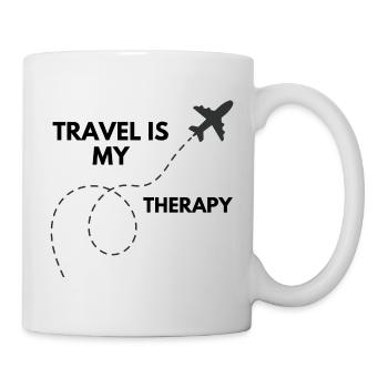 Le voyage est ma thérapie - Avion - Mug blanc - blanc - Droite