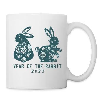 Frohes chinesisches Neujahr 2023 Jahr des Kaninchens - Tasse - Weiß - Rechts