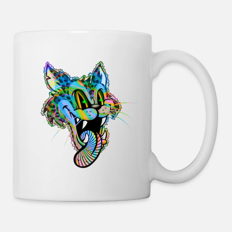 Leopard Comic Psychedelisch - Tasse - Weiß