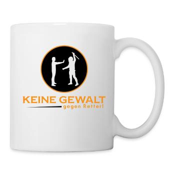Respekt - Keine Gewalt gegen Retter - Tasse - Weiß - Rechts