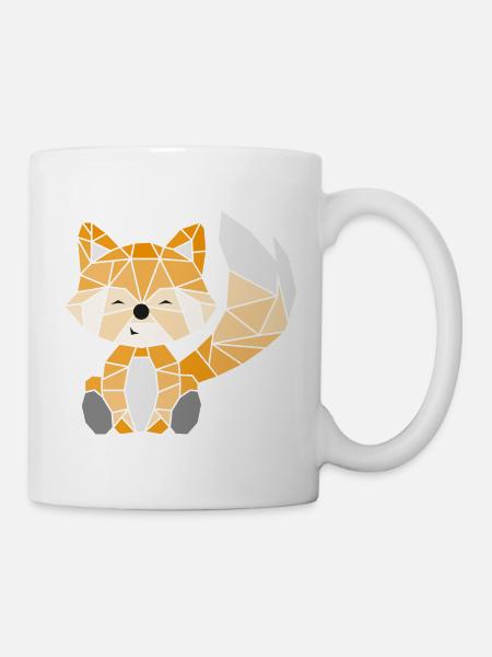 Fox geometrisch farbig - Tasse - Weiß