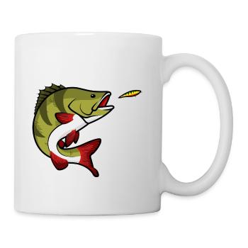 Barsch Angeln Raubfisch Fisch - Tasse - Weiß - Rechts