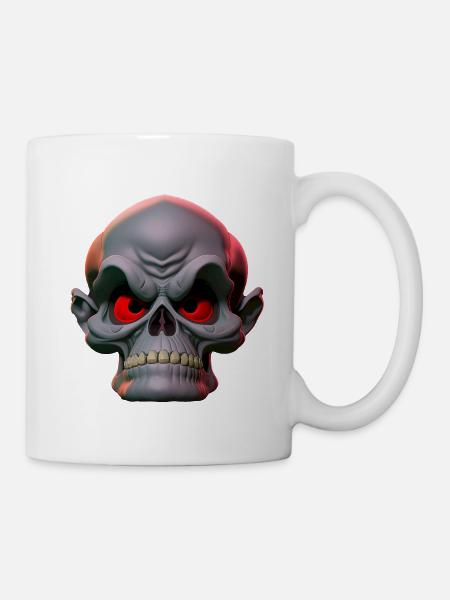mürrischer Schädel - Tasse - Weiß