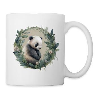 Panda mit Eukalyptus - Tasse - Weiß - Rechts