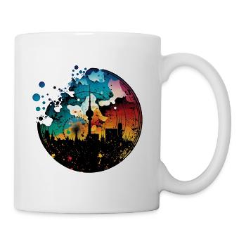 Berlin Skyline Silhouette Graffiti Fernsehturm - Tasse - Weiß - Rechts