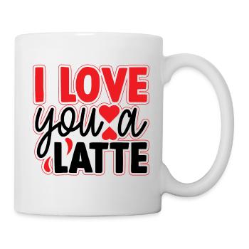 I Love You A Latte - Tasse - Weiß - Rechts