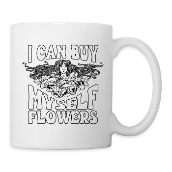 Buy myself flowers Shirt Illustration - Tasse - Weiß - Rechts