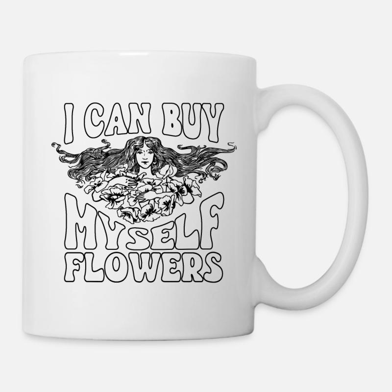 Acheter des fleurs Illustration de chemise - Mug blanc - blanc
