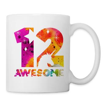 GÉNIAL 12ÈME ANNIVERSAIRE LICORNE 12 ANS - Mug blanc - blanc - Droite