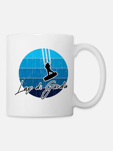 Kitesurfer, Kiten, Kitesurfing am Gardasee/Italien - Tasse - Weiß