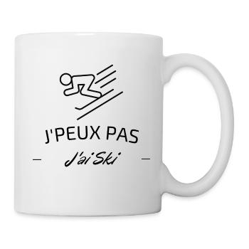 Je peux pas J'ai ski - Mug blanc - blanc - Droite