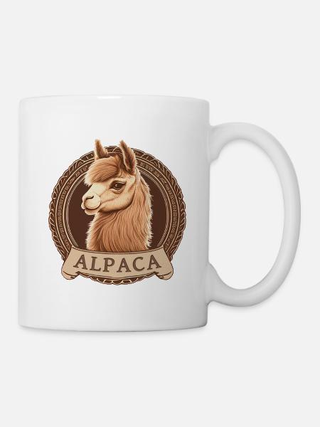Lama Alpakazüchter Alpaka Logo - Tasse - Weiß