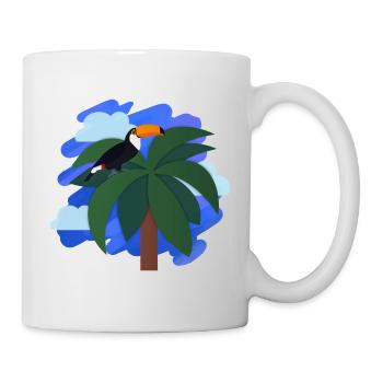 Toucan (palm tree, sky) - Mug - white - Right