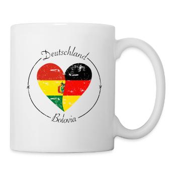 Bolivia Deutschland Herz Flagge - Tasse - Weiß - Rechts