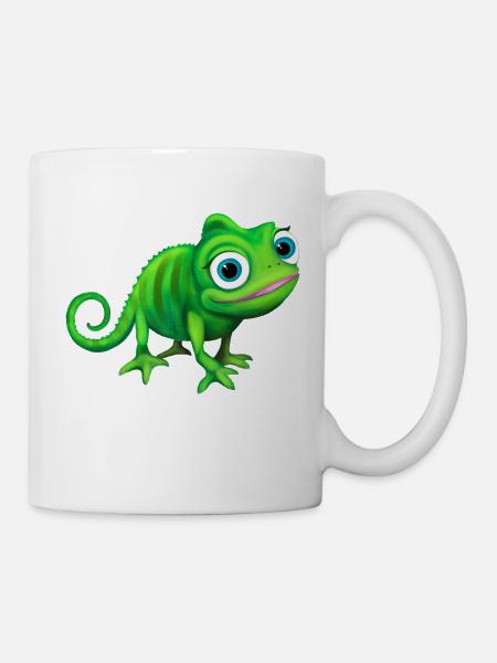 Chameleon green colorful and funny - Mug - white