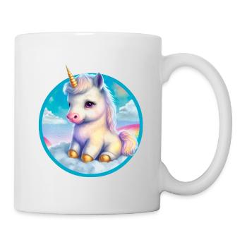 Seated baby unicorn in clouds - Mug - white - Right