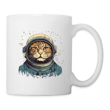 Cool cat as astronaut with suit - Mug - white - Right