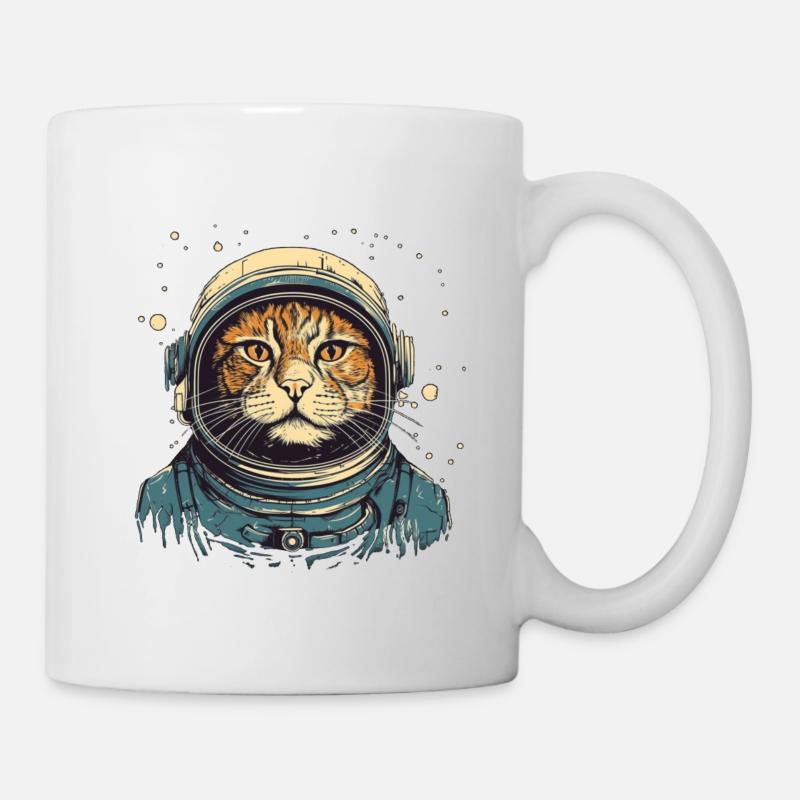 Coole Katze als Astronaut mit Anzug - Tasse - Weiß