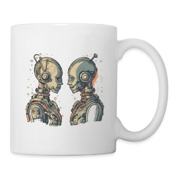 Deux cyborgs amoureux - L’amour c’est l’amour - Mug blanc - blanc - Droite