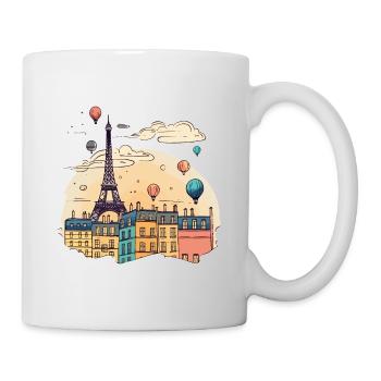 Paris France City Skyline Tour Eiffel Art - Mug blanc - blanc - Droite
