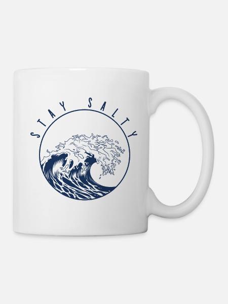 Hokusai Style Stay Salty - Mug blanc - blanc