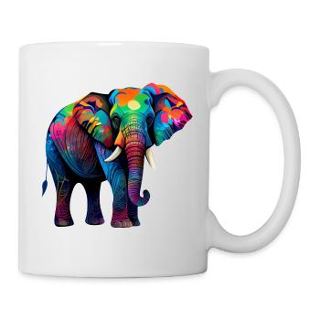Coole bunte Elefant-Tier-Elefant-Liebhaber - Tasse - Weiß - Rechts