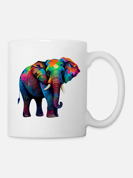 Coole bunte Elefant-Tier-Elefant-Liebhaber - Tasse - Weiß
