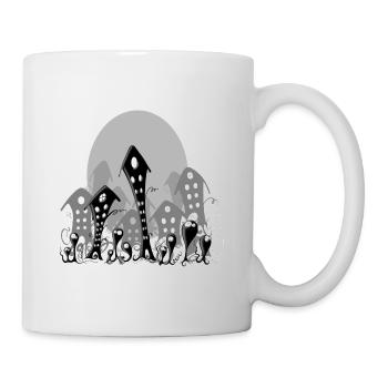 Graue Welt - Tasse - Weiß - Rechts