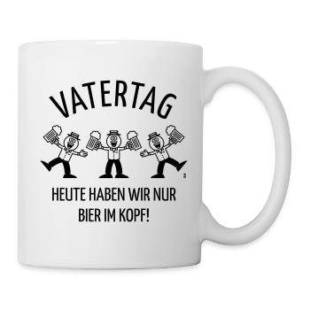 Vatertag – Bier Im Kopf (Karikatur / Tanz / 1C) - Tasse - Weiß - Rechts