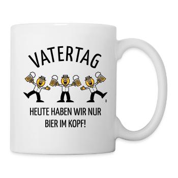 Vatertag – Bier Im Kopf (Karikatur Tanz / 3C / B) - Tasse - Weiß - Rechts