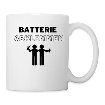 Batterie abklemmen Freunde - Tasse - Weiß - Rechts