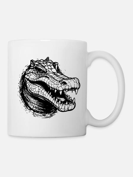 Krokodil - Tasse - Weiß