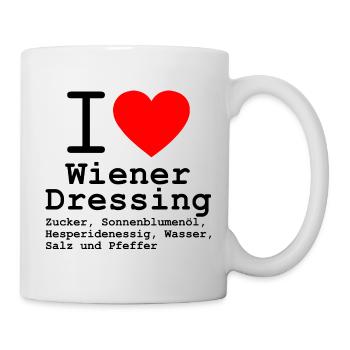 Süsses Wiener Salatdressing für grünen Salat - Tasse - Weiß - Rechts