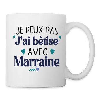 Marraine Bêtise Bébé Cadeau Filleul Filleule - Mug blanc - blanc - Droite