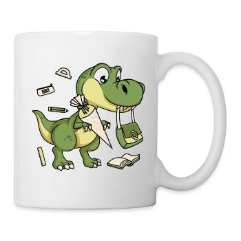 Dinosaurier Schultüte Zuckertüte Schulkind Dino - Tasse - Weiß - Rechts
