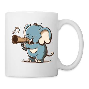 Éléphant de jazz - Mug blanc - blanc - Droite