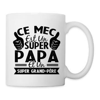 Super papa et Super grand-père - Mug blanc - blanc - Droite