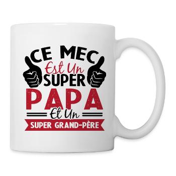 Super papa et Super grand-père - Mug blanc - blanc - Droite
