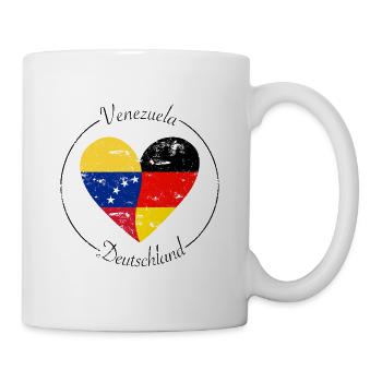 Venezuela und Deutschland Herz Logo - Tasse - Weiß - Rechts