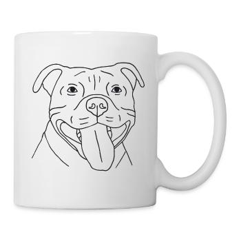 American Staffordshire Terrier - Tasse - Weiß - Rechts