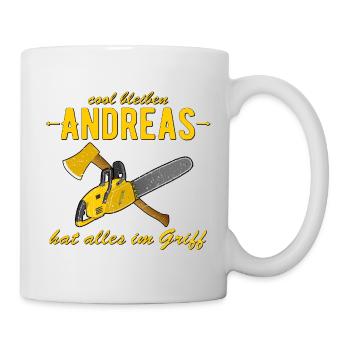 Andreas hat alles im Griff - cool bleiben - Tasse - Weiß - Rechts