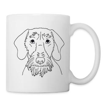 Rauhaardackel - Tasse - Weiß - Rechts
