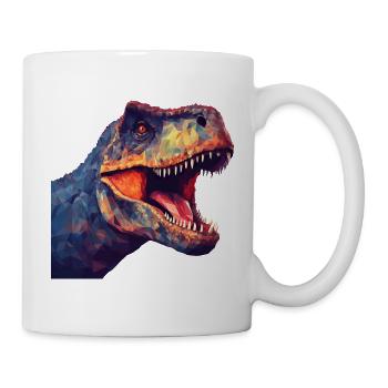 Dinosaurier T-Rex im Polygon-Stil - Tasse - Weiß - Rechts