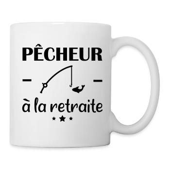 Pêcheur à la retraite, cadeau retraité - Mug blanc - blanc - Droite