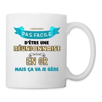 Réunionnaise Géniale Pour Maman Amie Famille - Mug blanc - blanc - Droite