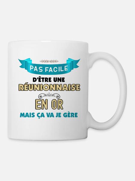 Réunionnaise Géniale Pour Maman Amie Famille - Mug blanc - blanc