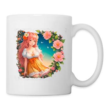 Anime Manga Kpop Girl in Garden - Mug - white - Right