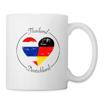 Thailand und Deutschland Herz Logo - Tasse - Weiß - Rechts